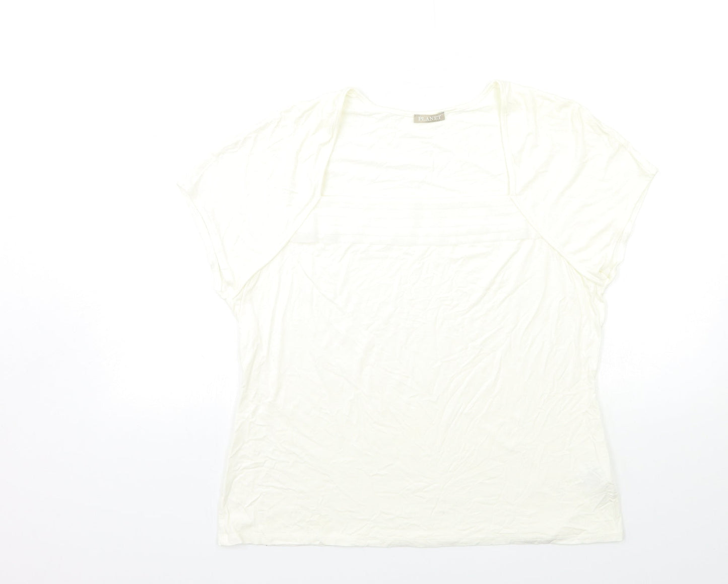 PLANET Womens White   Basic T-Shirt Size L