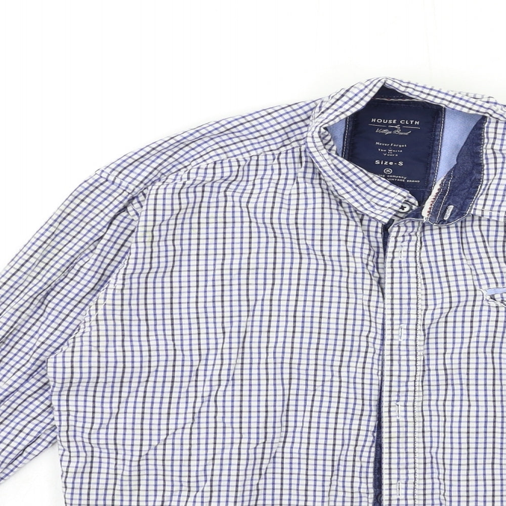 HOUSE CLTH Mens Blue Check   Button-Up Size S