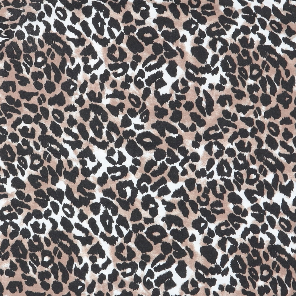 PLT Womens Multicoloured Animal Print  Basic T-Shirt Size 10