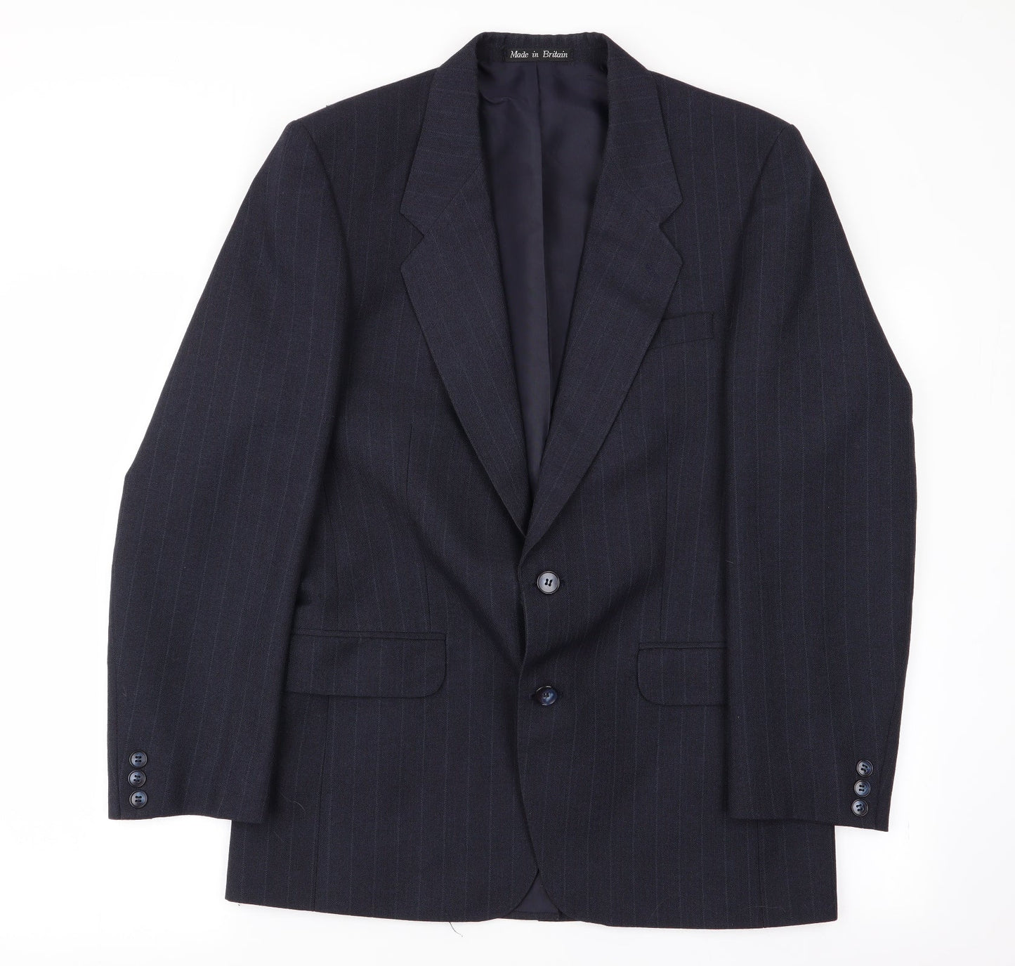 greenwoods Mens Blue Striped  Jacket Blazer Size 38