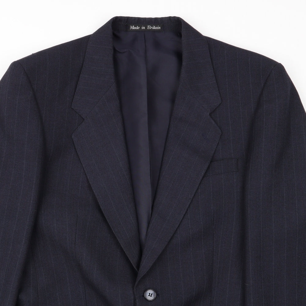 greenwoods Mens Blue Striped  Jacket Blazer Size 38