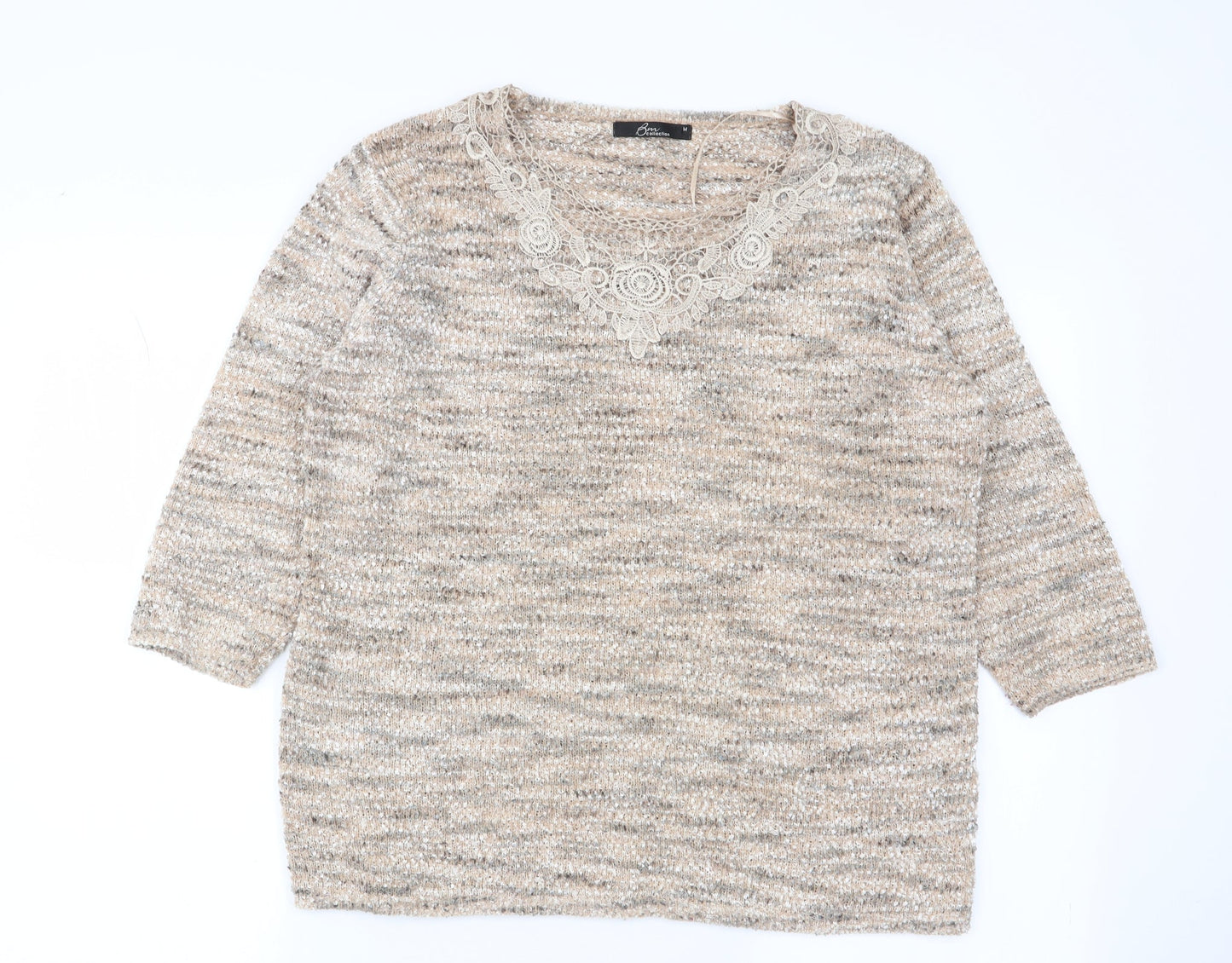 BM Womens Beige   Pullover Jumper Size M