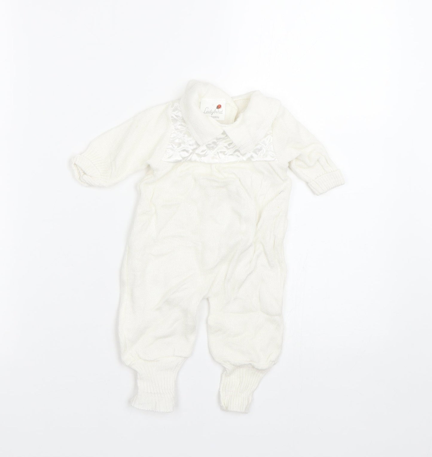 Ladybird Baby White   Coverall One-Piece Size 0-3 Months  - newborn