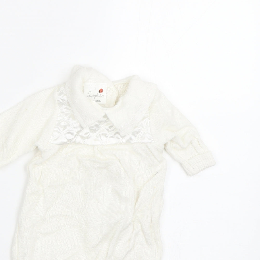 Ladybird Baby White   Coverall One-Piece Size 0-3 Months  - newborn