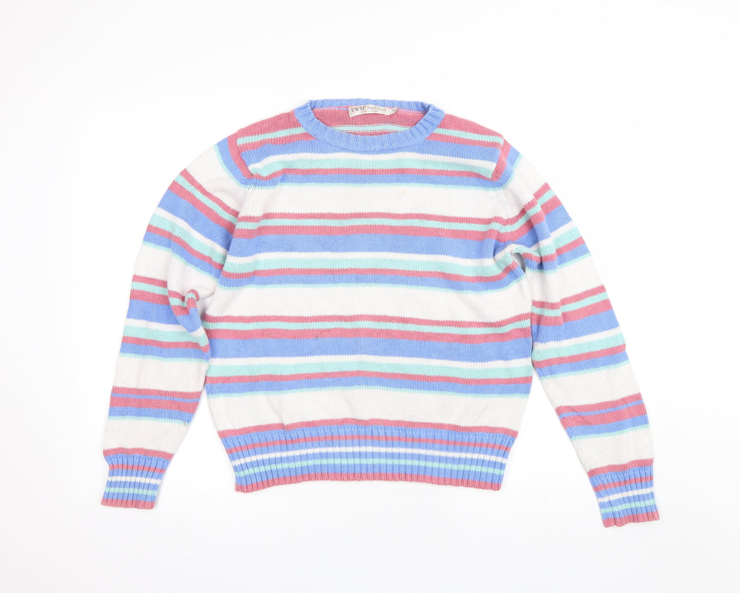 EWM Womens Multicoloured Striped  Pullover Jumper Size M