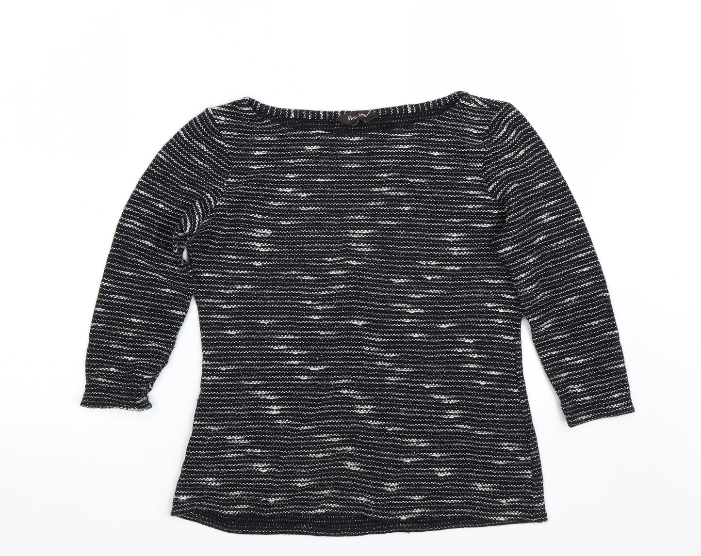 Phase Eight Womens Black Striped  Pullover Jumper Size 12
