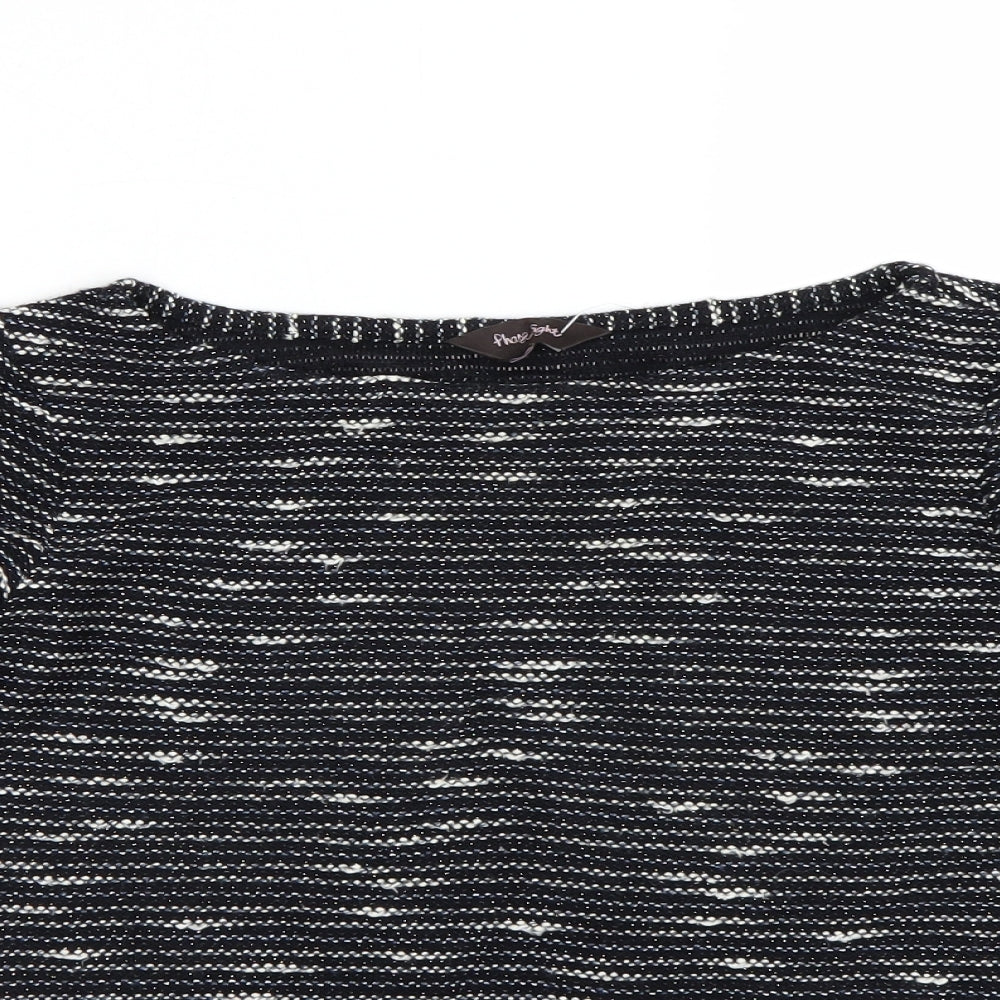 Phase Eight Womens Black Striped  Pullover Jumper Size 12