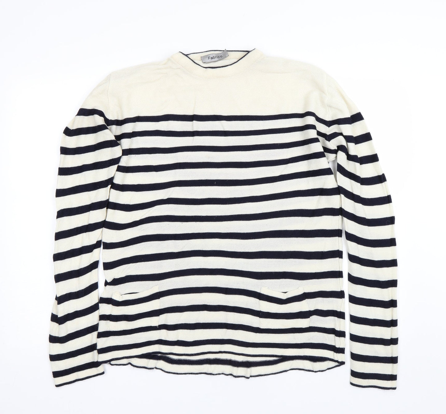 Fabrizio Womens Beige Striped  Pullover Jumper Size L