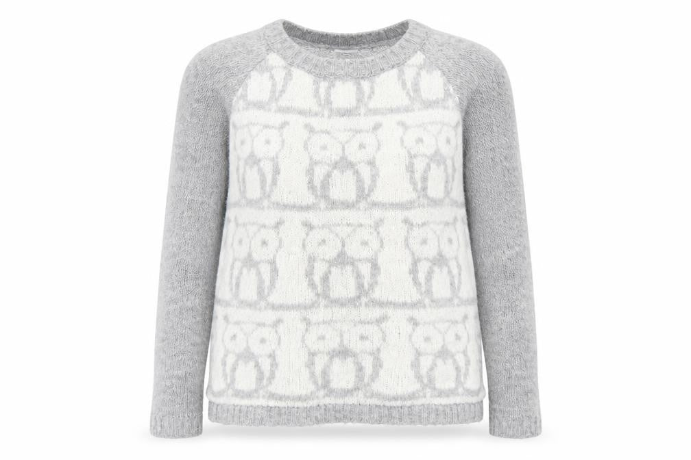 New Look Womens Grey   Pullover Jumper Size 10  - Owls