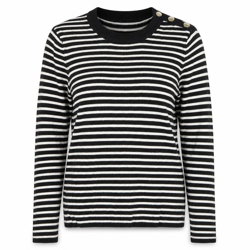 H&M Womens Black Striped  Pullover Jumper Size M