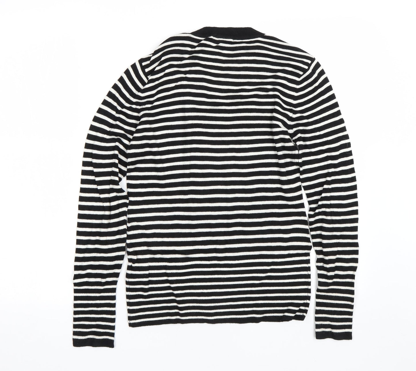 H&M Womens Black Striped  Pullover Jumper Size M