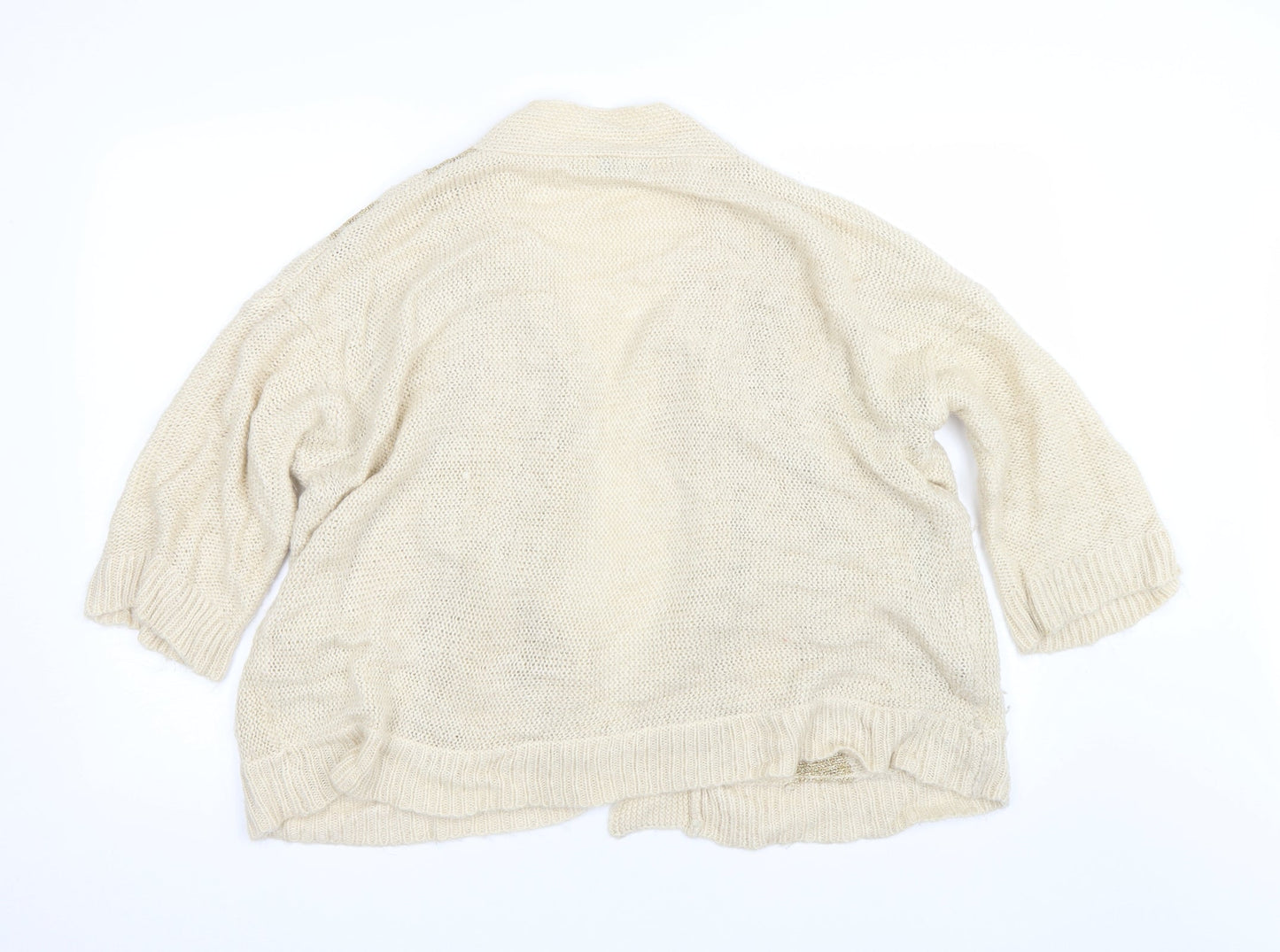 Oasis Womens Beige Striped  Cardigan Jumper Size L