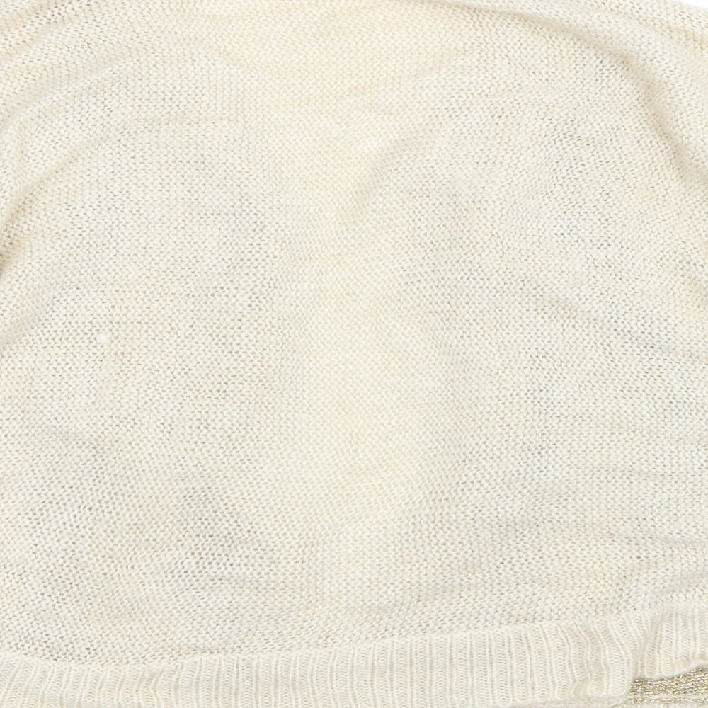 Oasis Womens Beige Striped  Cardigan Jumper Size L