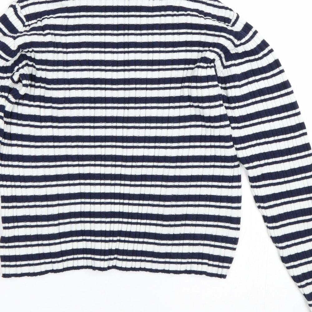 Nutmeg Girls Blue Striped  Pullover Jumper Size 9-10 Years