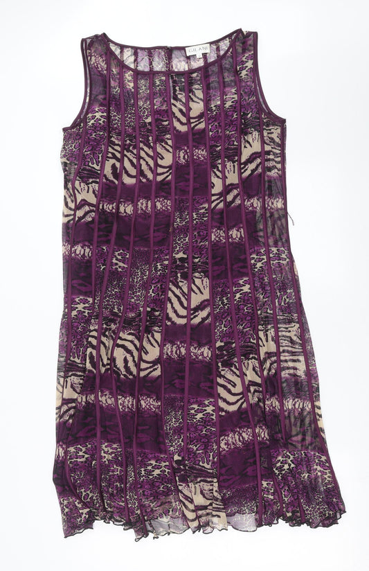 Gilani Womens Purple Geometric  Shift  Size 12