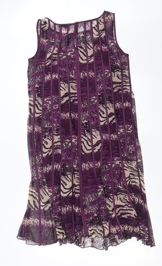 Gilani Womens Purple Geometric  Shift  Size 12