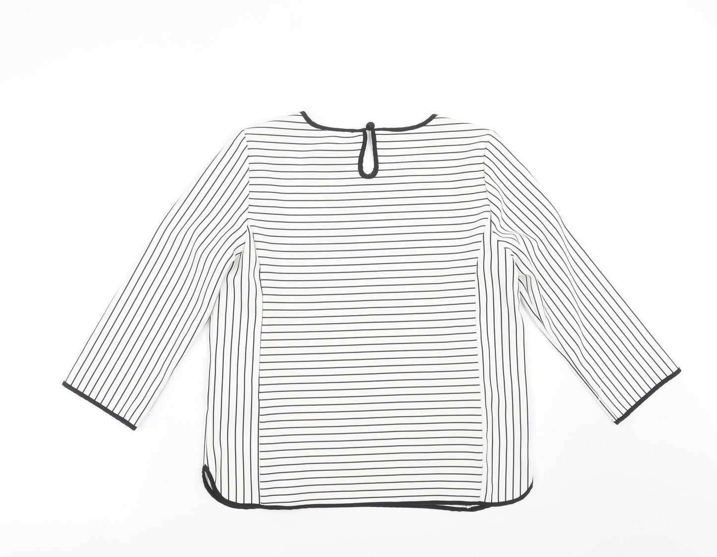 VERO MODA Womens White Striped  Basic Blouse Size S