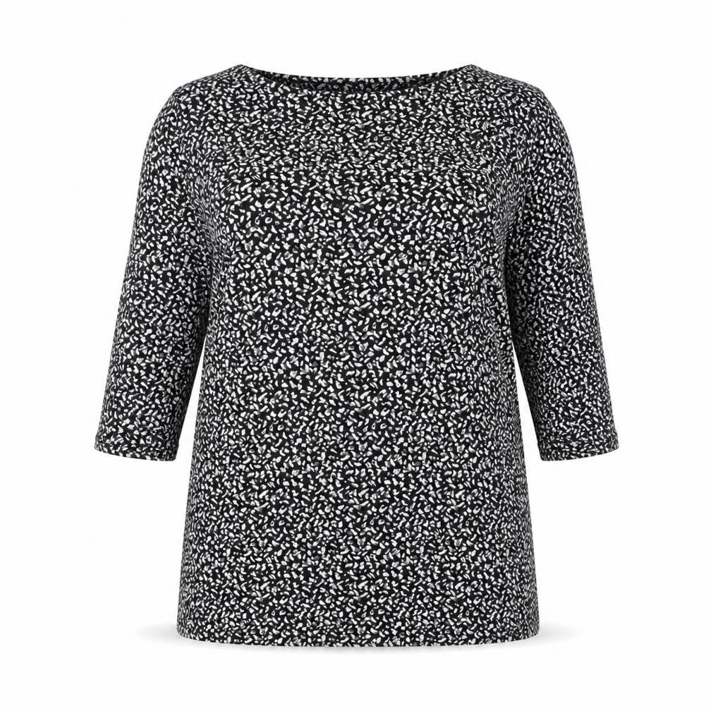 Marks and Spencer Womens Black Geometric Knit Pullover Jumper Size 16