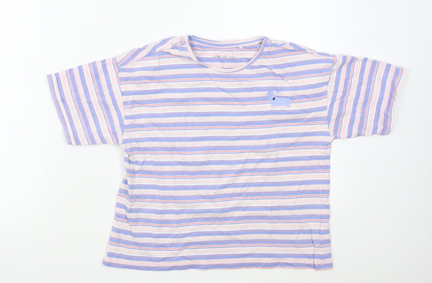 NEXT Girls Multicoloured Striped  Basic T-Shirt Size XS  - Dog