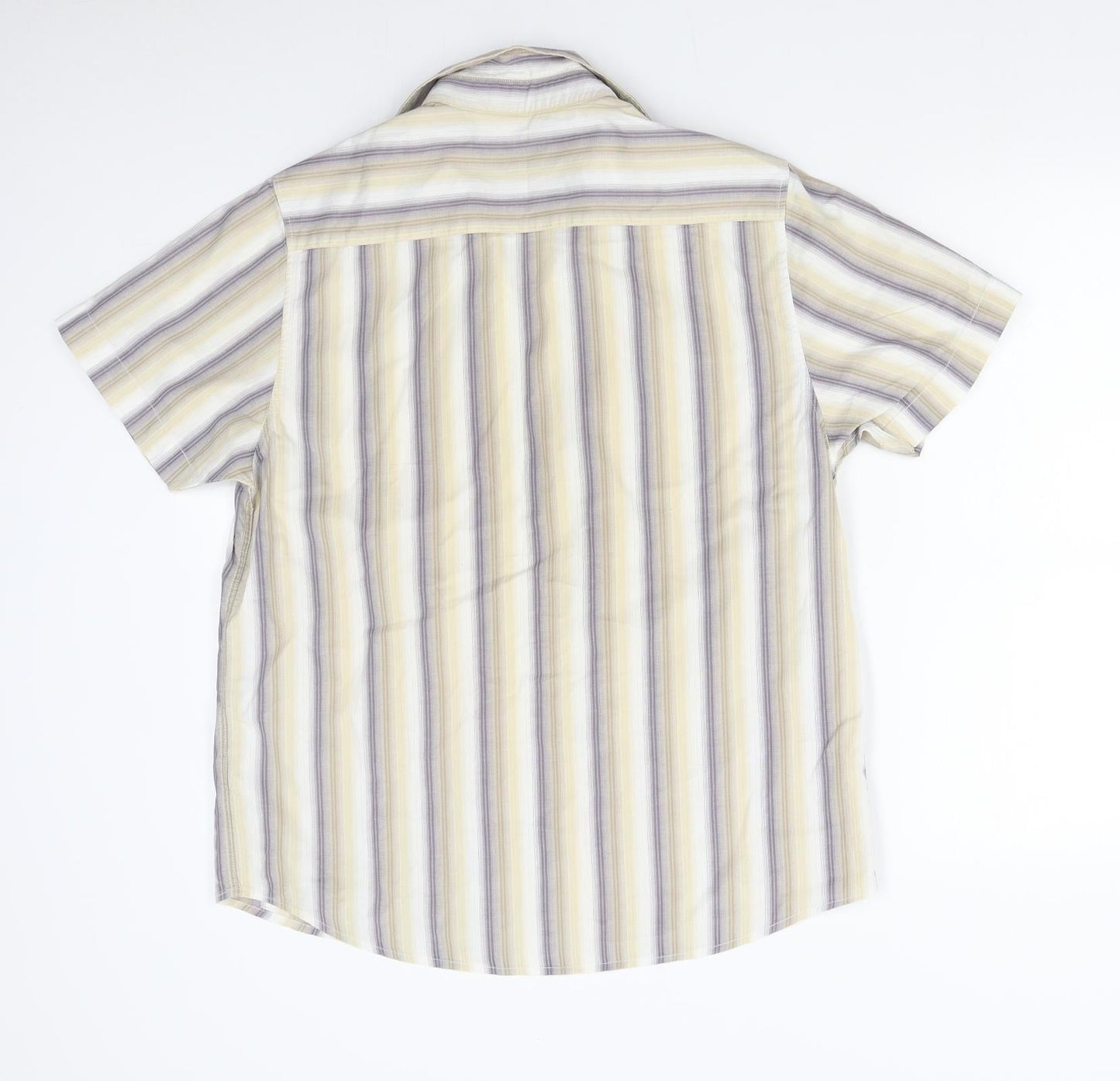 BHS Mens Beige Striped   Button-Up Size M