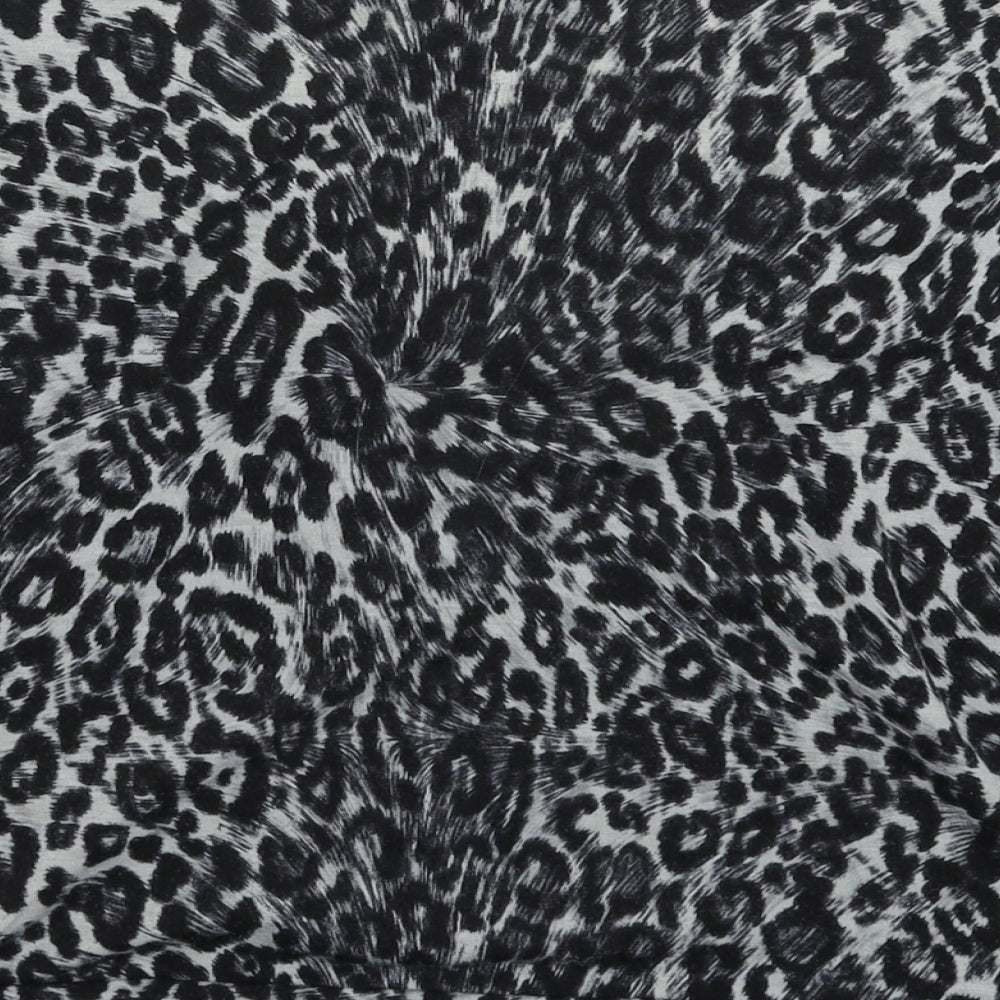 New Look Womens Grey Animal Print  Basic Button-Up Size 12