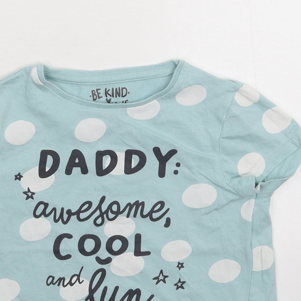 F&F Boys Blue Polka Dot  Basic T-Shirt Size 4-5 Years