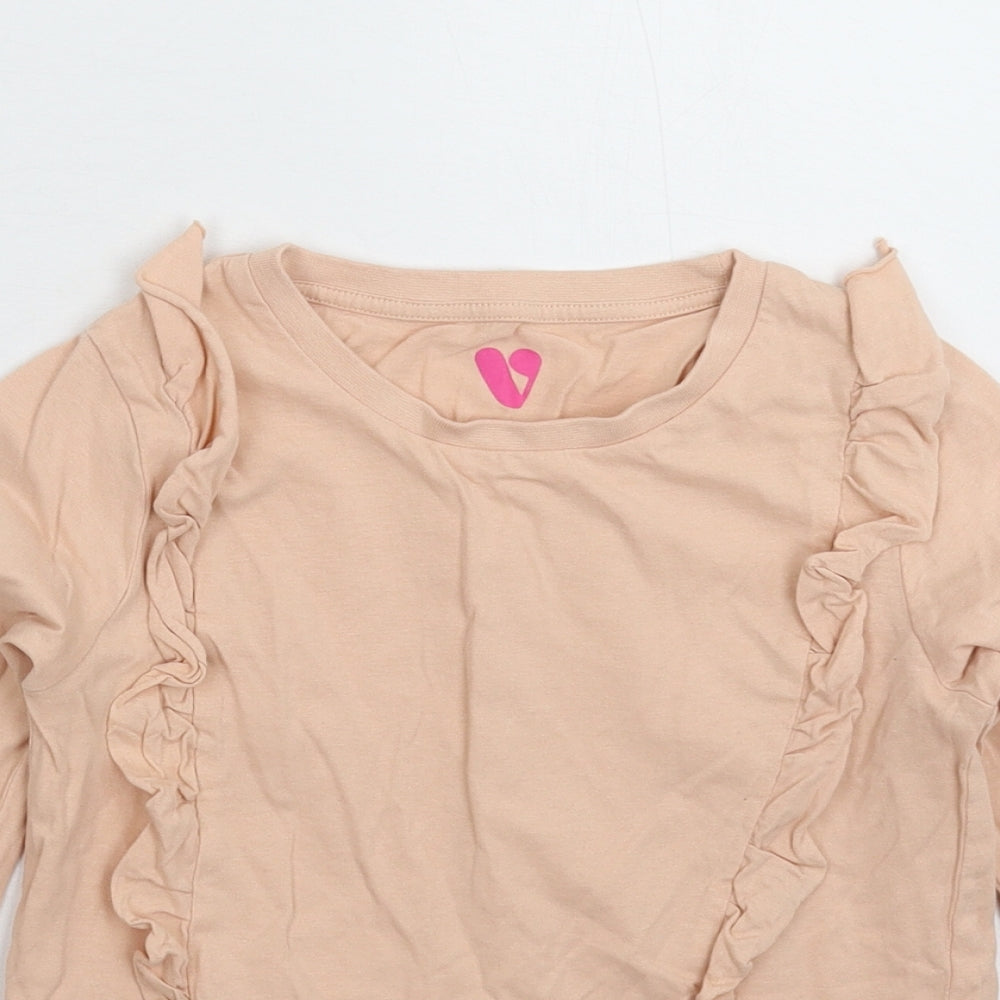 Very Girls Beige   Basic T-Shirt Size 11 Years