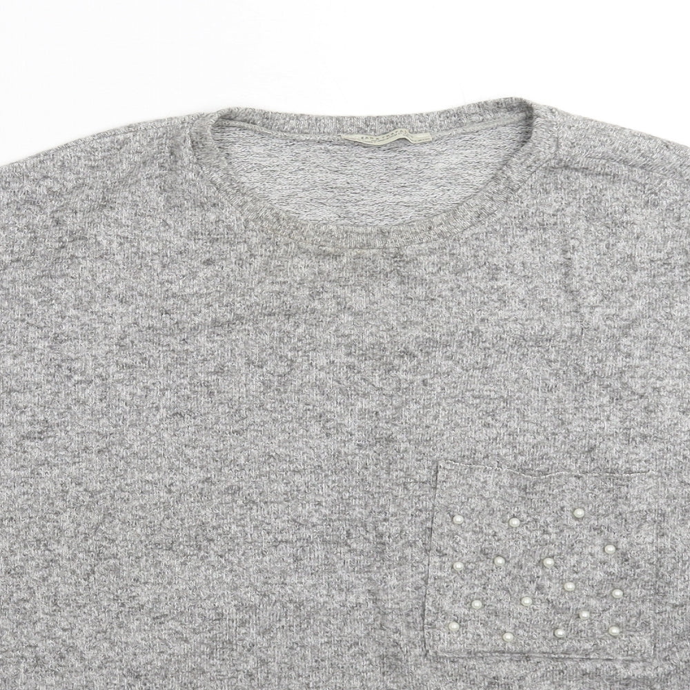 Zara Womens Grey  Knit Pullover Jumper Size S