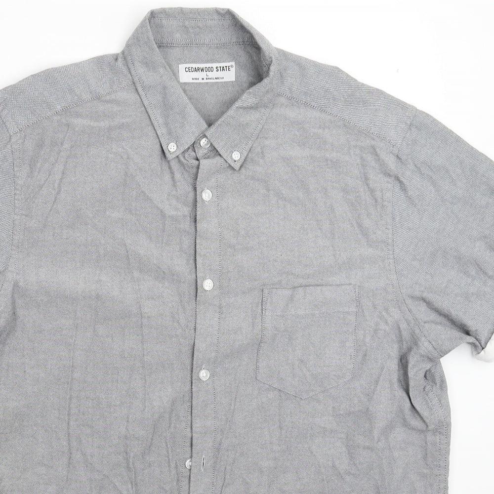 Cedar Wood State Mens Grey    Button-Up Size L