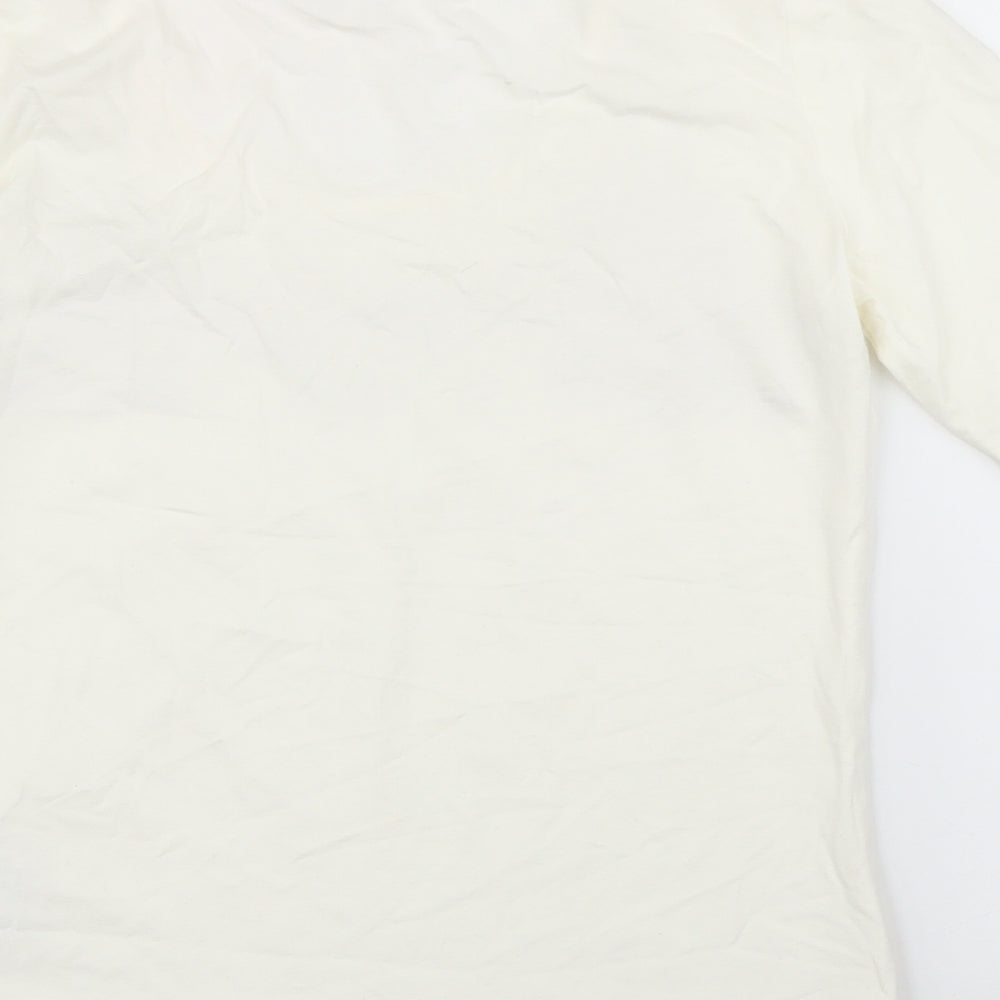 Hammer Womens Ivory Floral  Basic T-Shirt Size S
