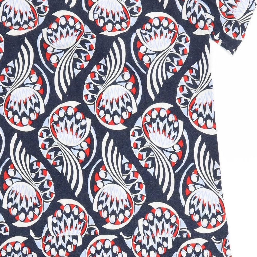 Marks and Spencer Womens Blue Geometric  A-Line  Size 10