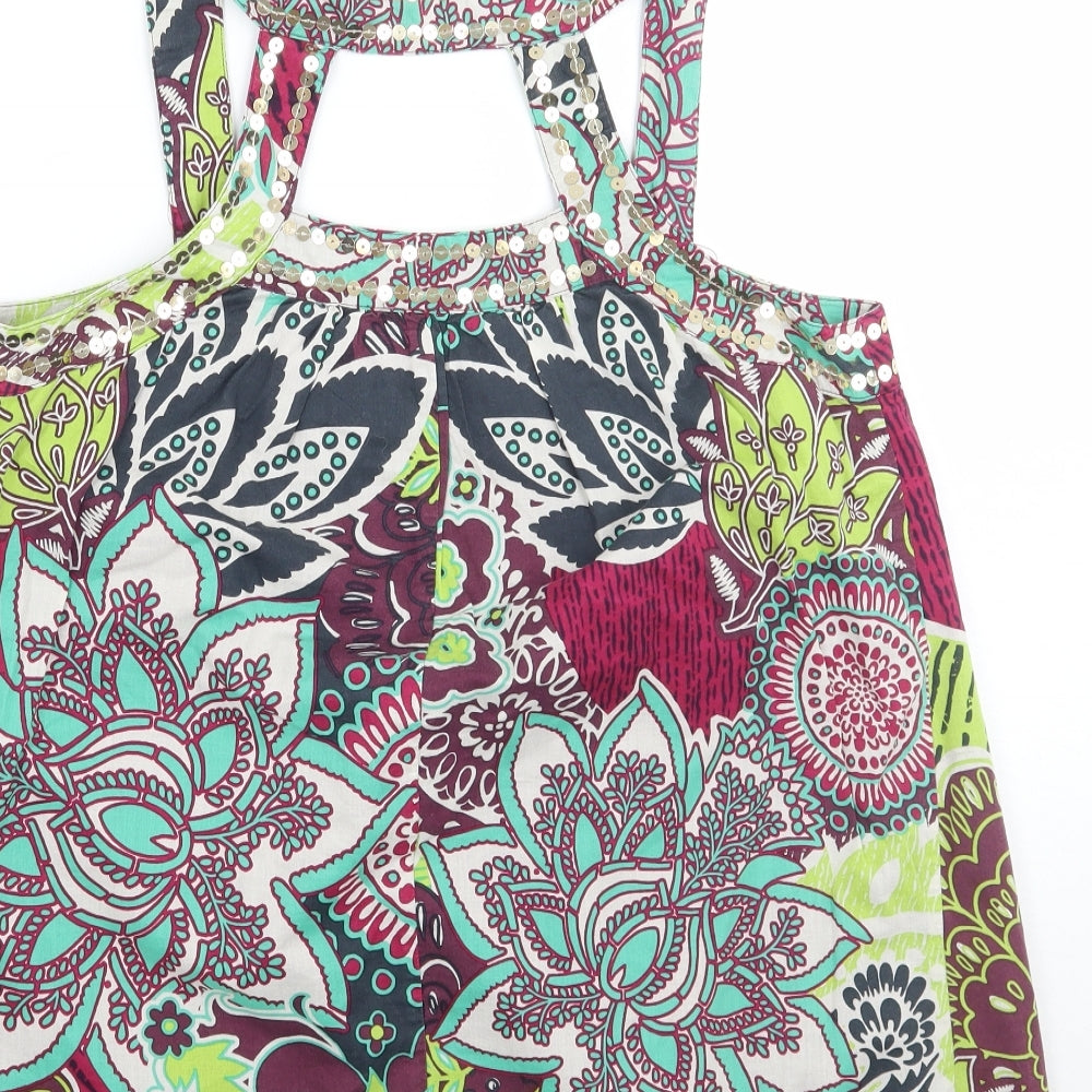 NEXT Womens Green Floral  Basic Blouse Size 10