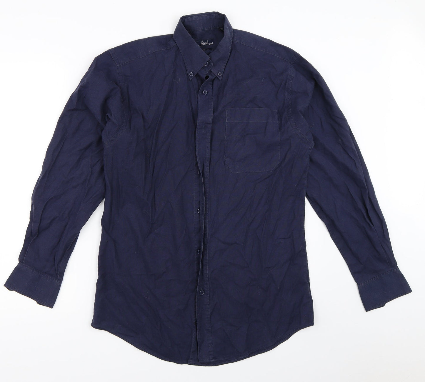 Premier Mens Blue    Button-Up Size 14.5