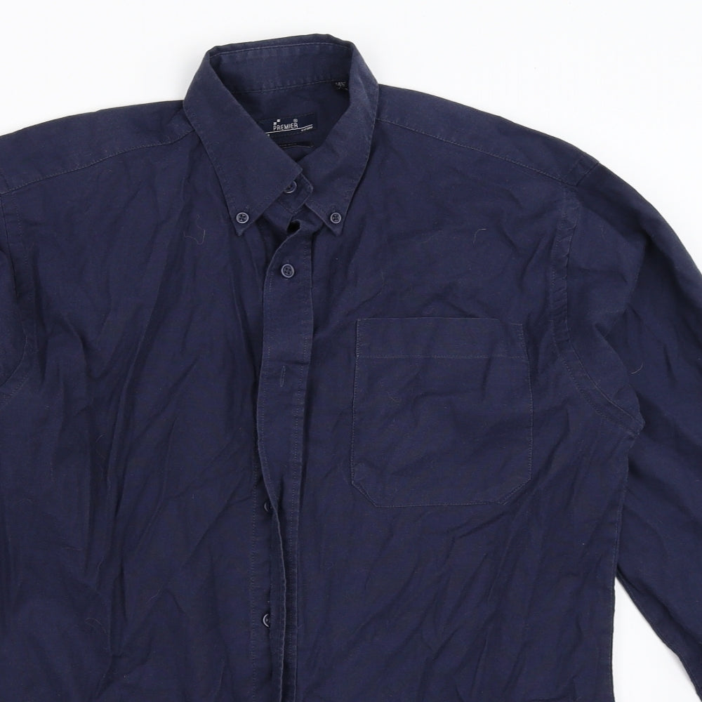 Premier Mens Blue    Button-Up Size 14.5