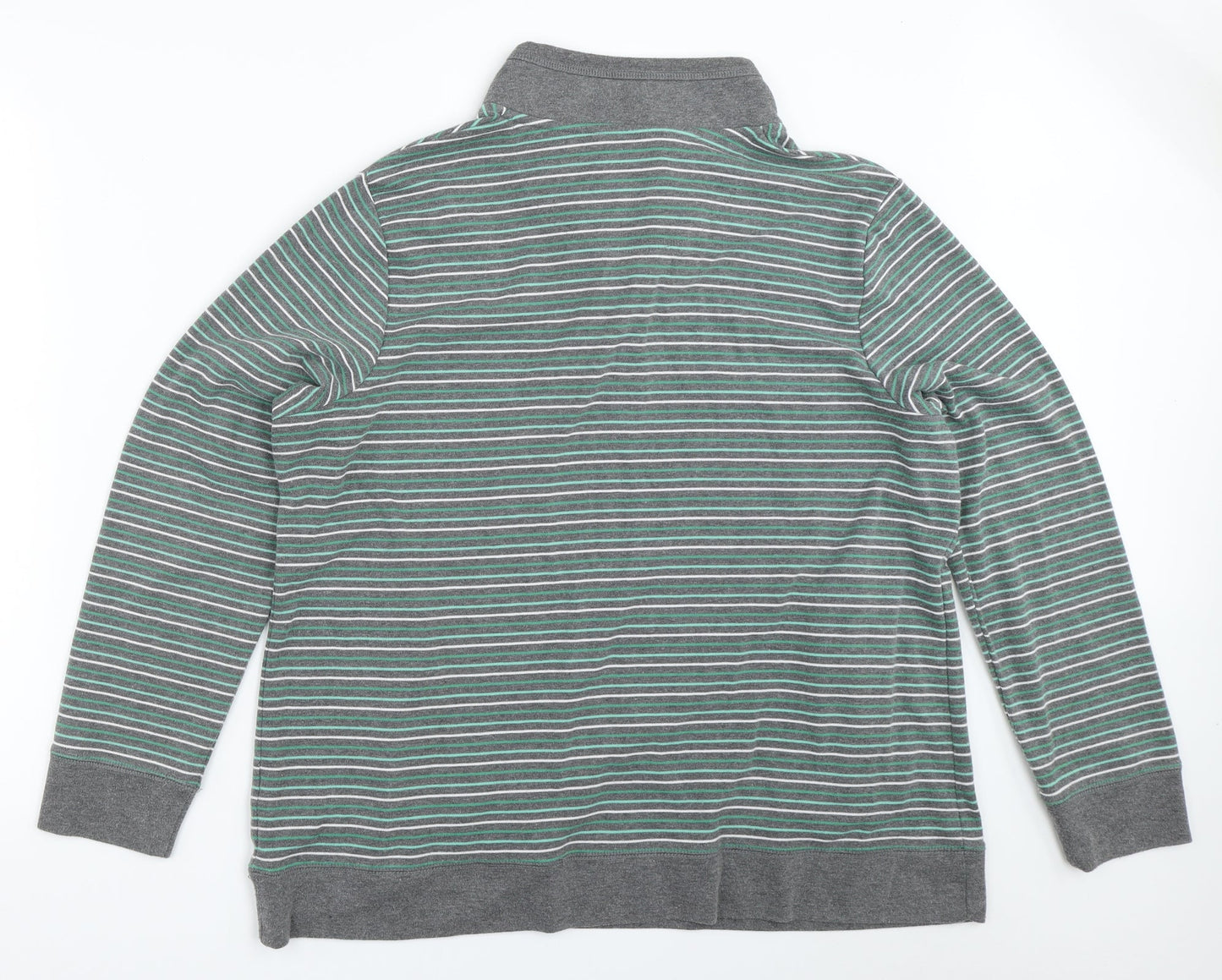 BM Womens Grey Striped  Pullover Sweatshirt Size L