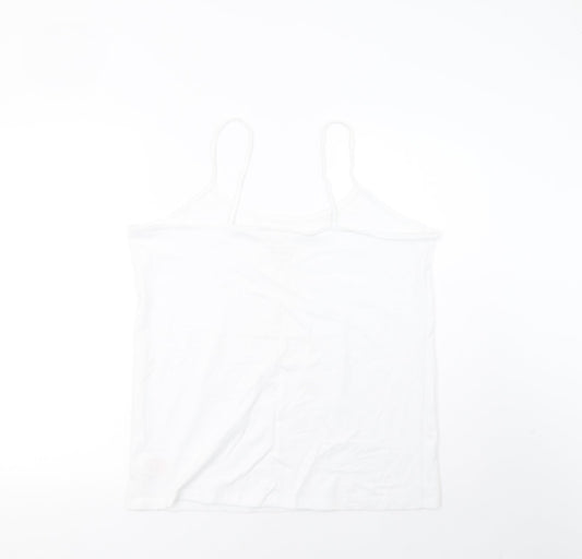 Peacocks Womens White   Basic Tank Size 22