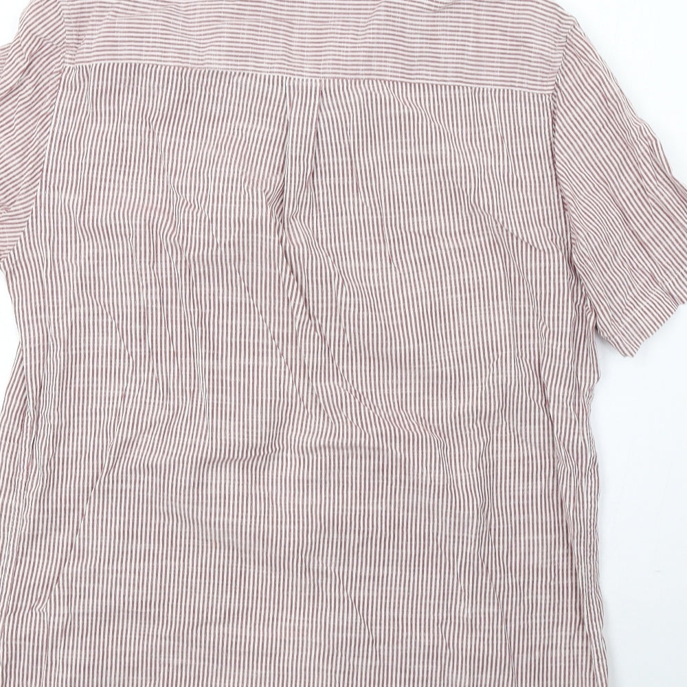 Topman Mens Red Striped   Button-Up Size L