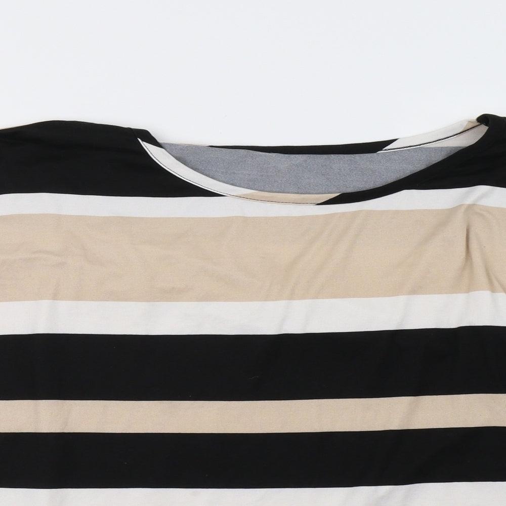 PEP&CO Womens Beige Striped  Pullover Sweatshirt Size 16