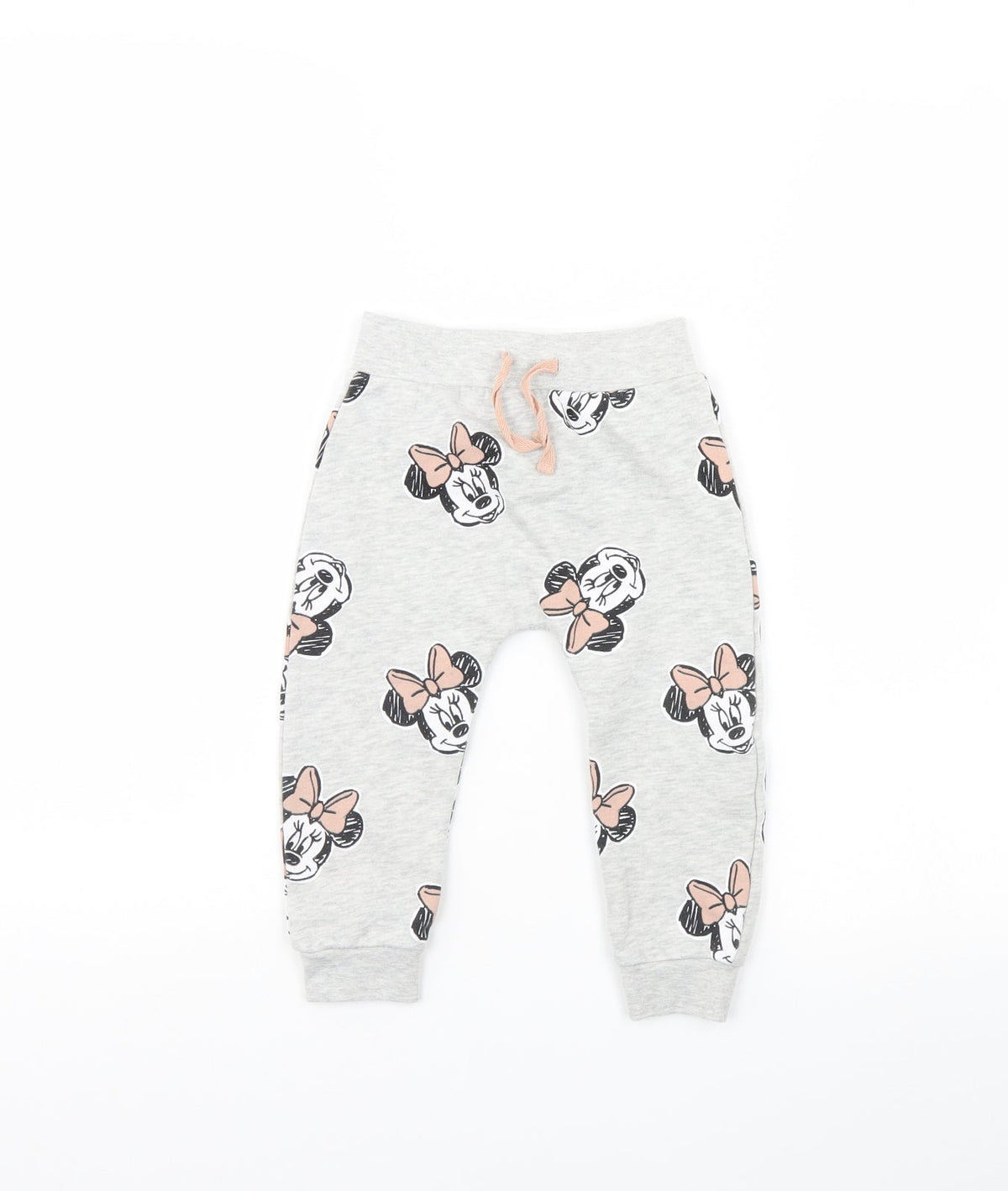 George Girls Grey Animal Print  Jogger Trousers Size 12 Years - Minnie mouse