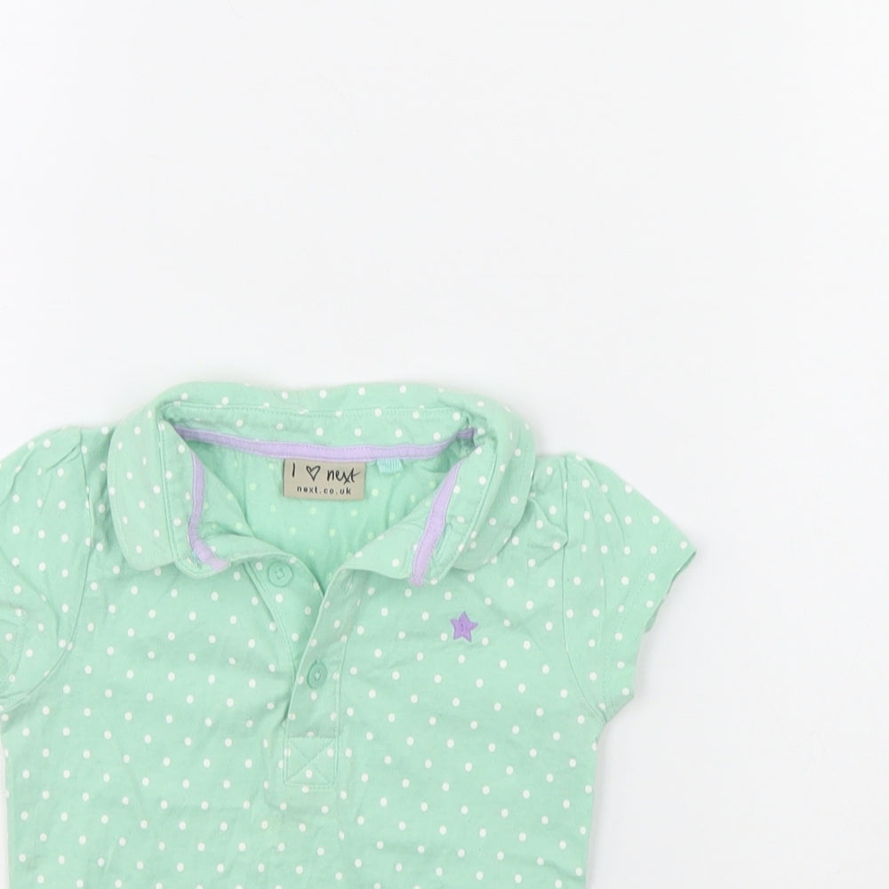 NEXT Girls Green Polka Dot  Basic Polo Size 18-24 Months