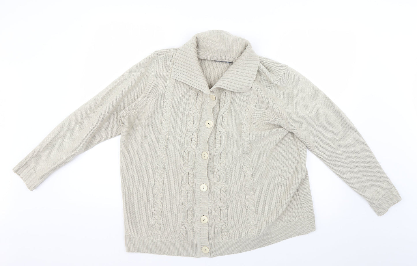 BM Womens Beige   Cardigan Jumper Size L