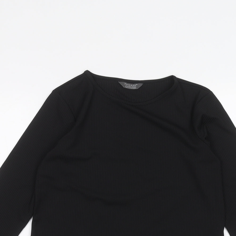Primark Girls Black   Basic T-Shirt Size 12 Years