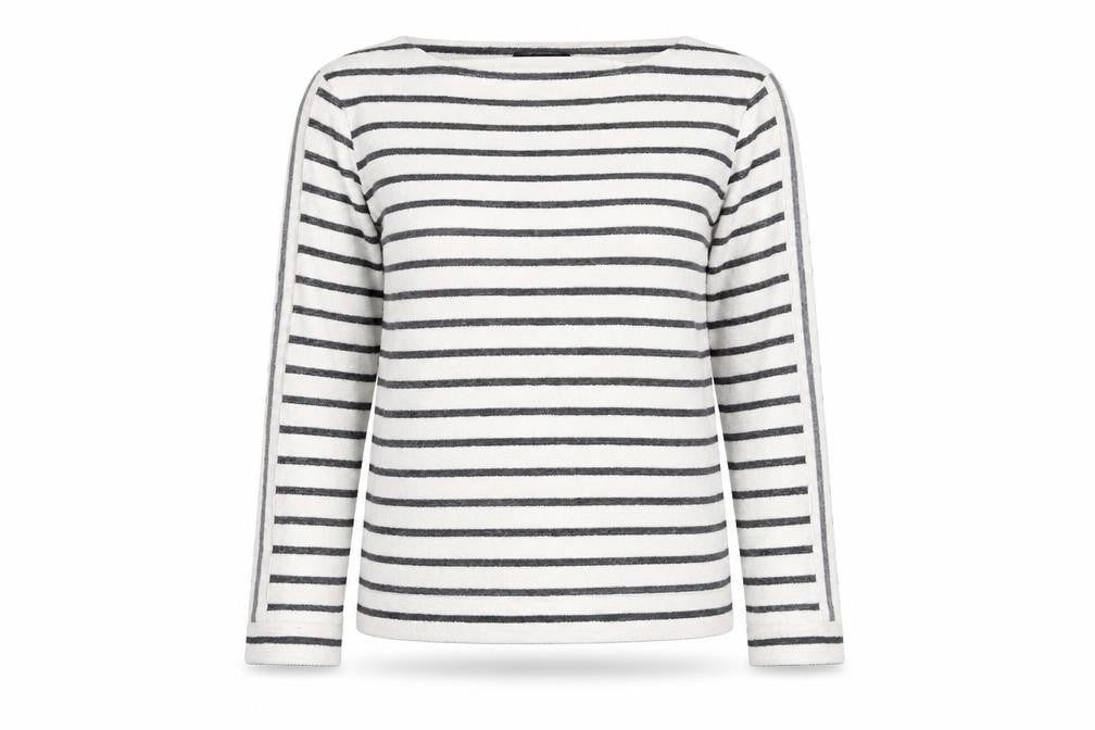 Marks and Spencer Womens White Striped  Pullover Jumper Size 12