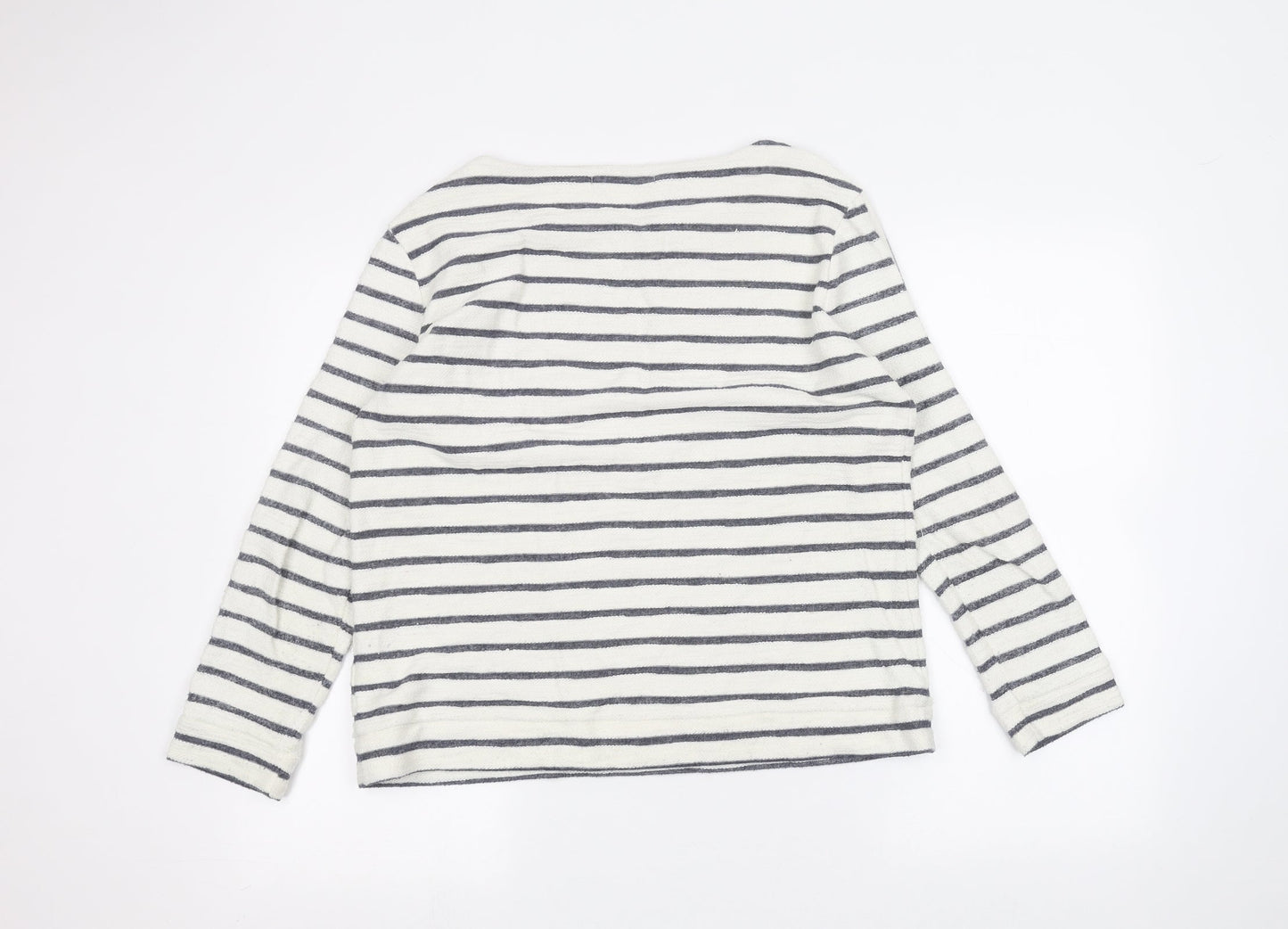 Marks and Spencer Womens White Striped  Pullover Jumper Size 12