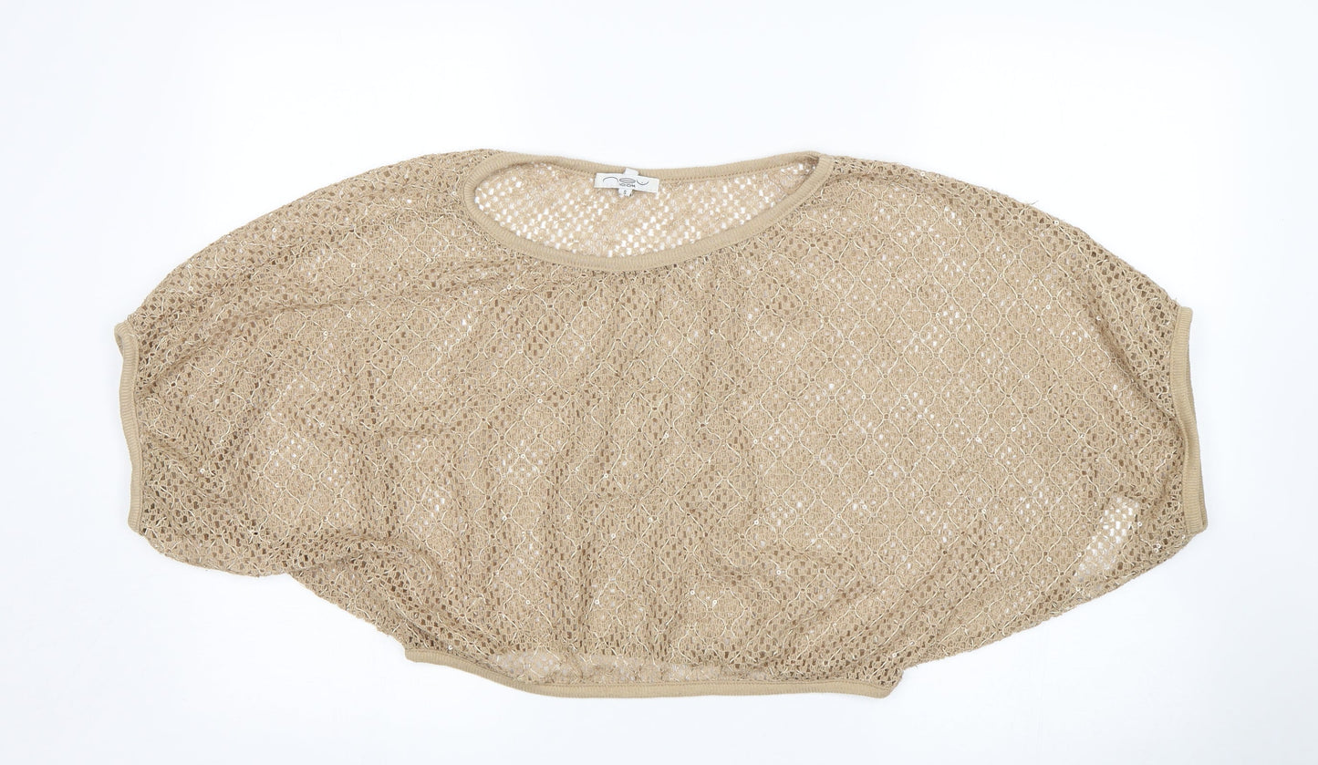New Look Womens Beige   Pullover Jumper Size S  - Cropped