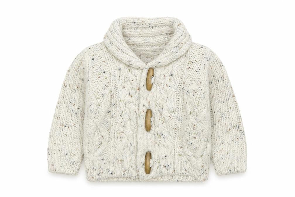 Front view of Next boys’ beige cardigan jumper one size