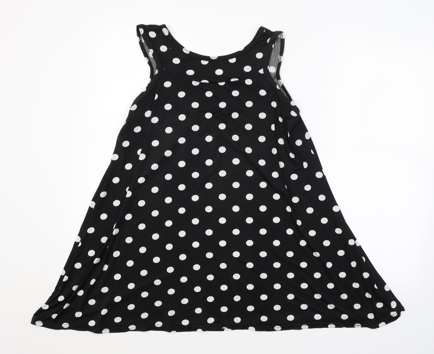 Preworn Womens Black Polka Dot  Basic Tank Size 12