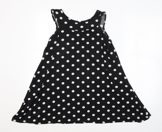Preworn Womens Black Polka Dot  Basic Tank Size 12