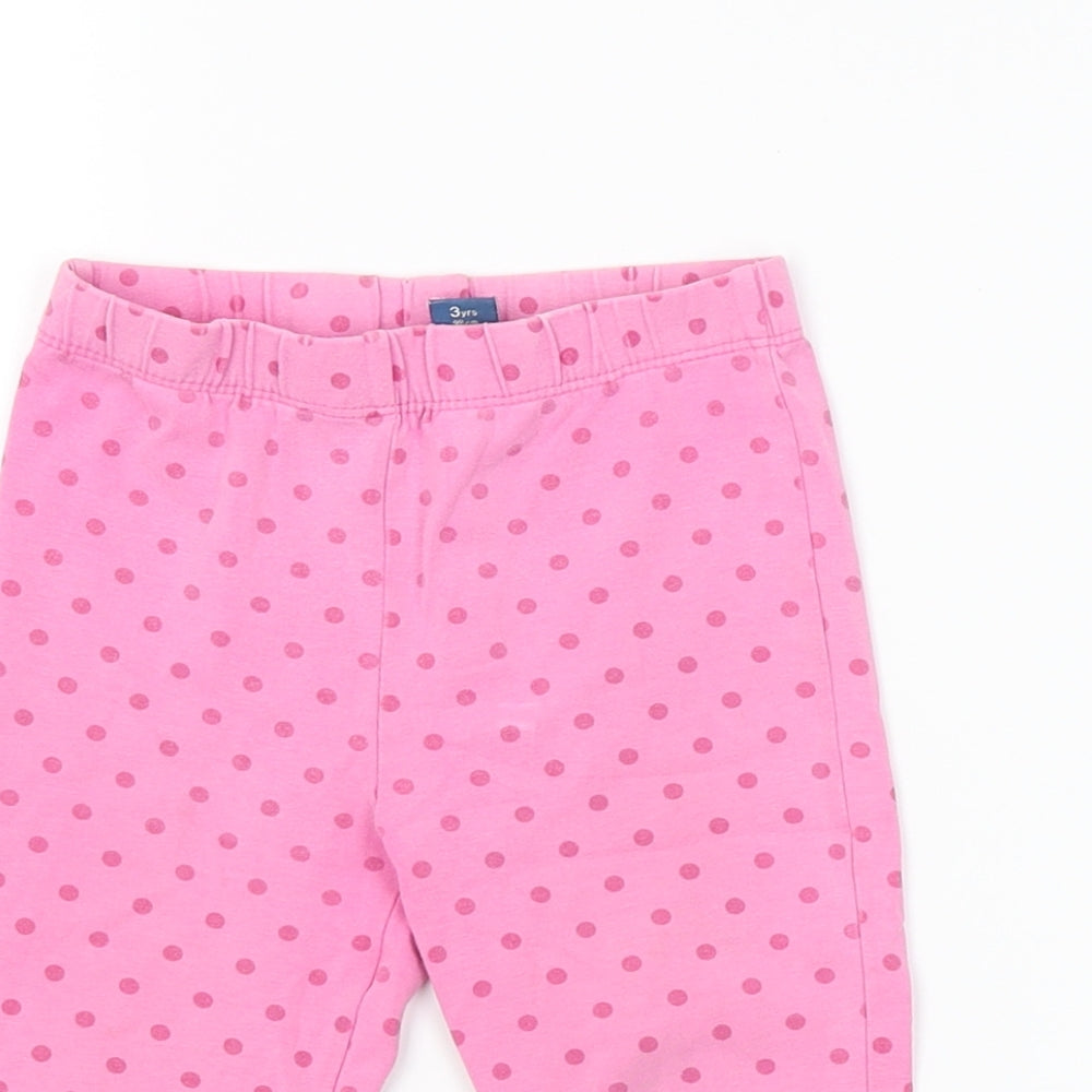 TU Girls Pink Spotted  Jogger Trousers Size 3 Years