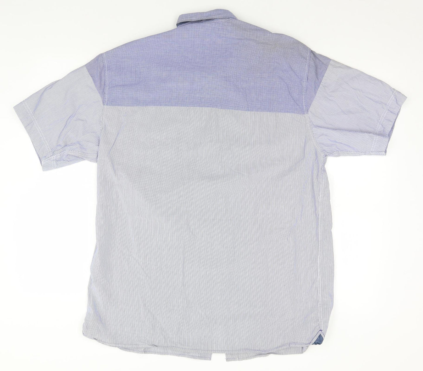Gio-Goi Mens Blue Striped   Button-Up Size L